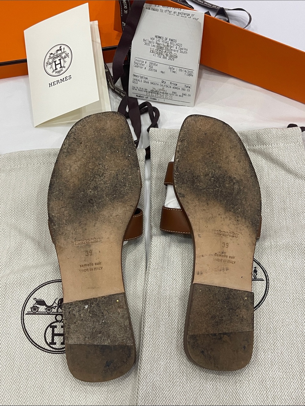 HERMES Oran Sandals- Brown - Picture 4 of 10